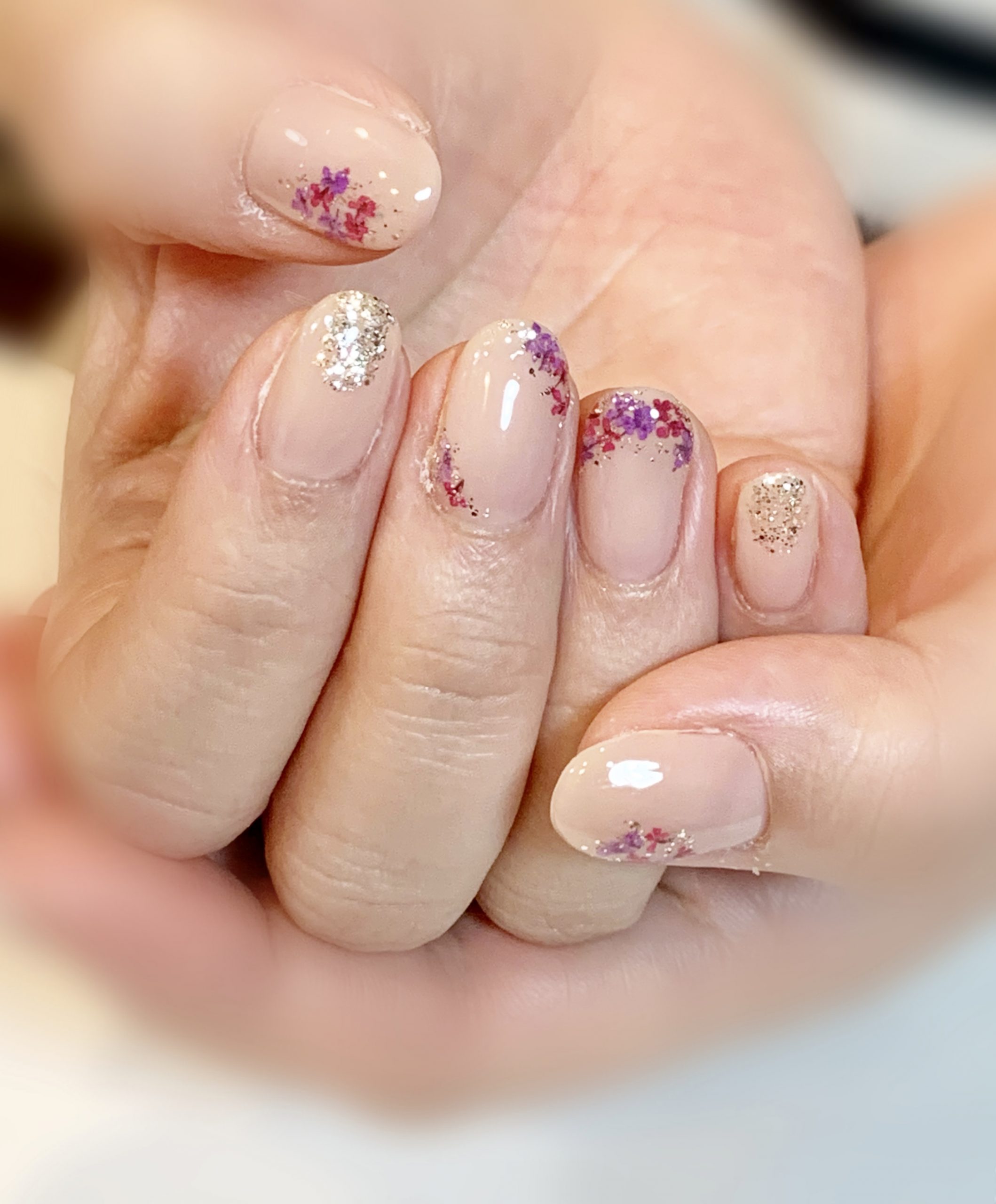 押し花ネイル#春ネイル#小花ネイル - 門真市のネイルサロン