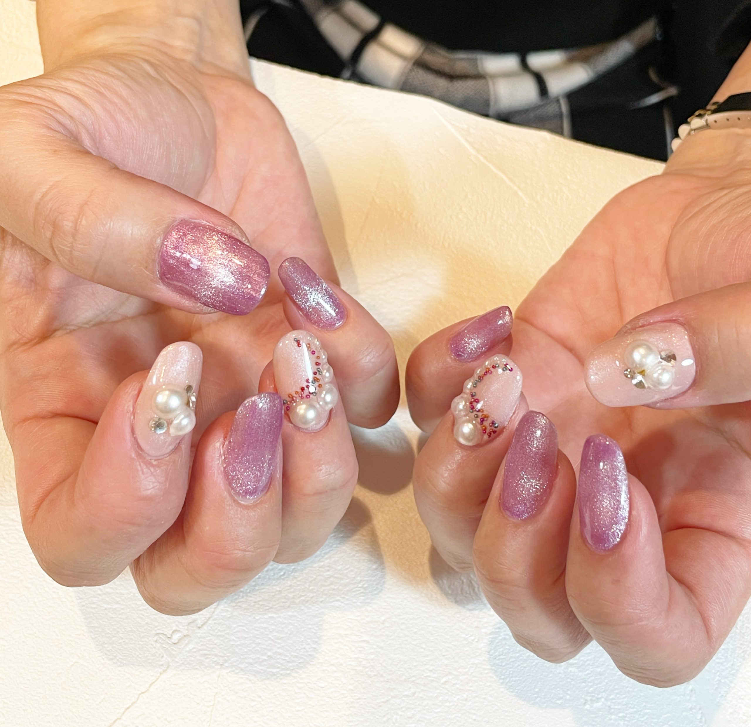 マグネットネイルパールビジュー 門真市のネイルサロン【KiKo NAIL】