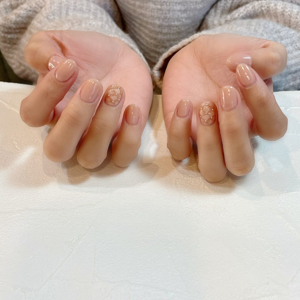#キルティングネイル#スキンカラー#シンプルネイル