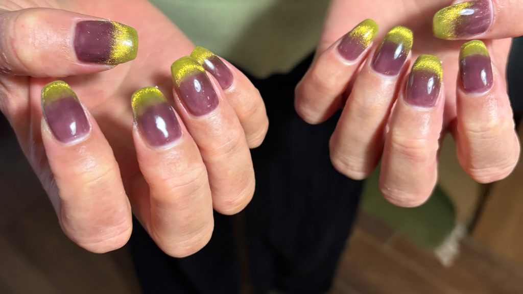 パープル×マスタードグリーン