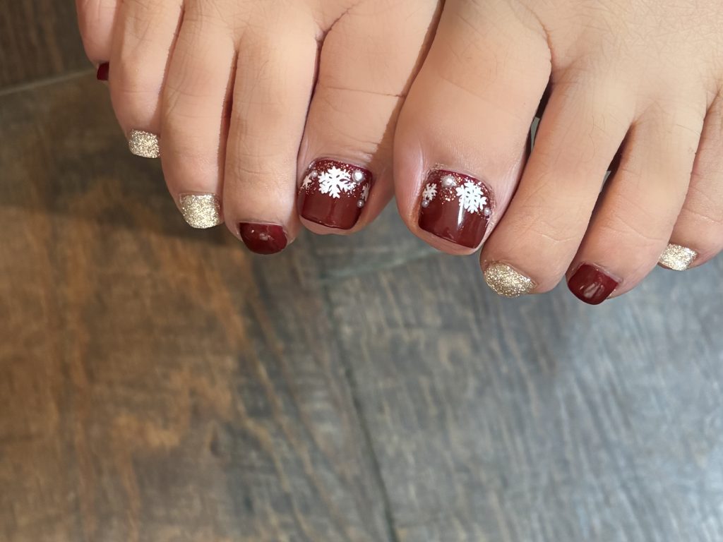 フットジェル　ボルドー×雪の結晶