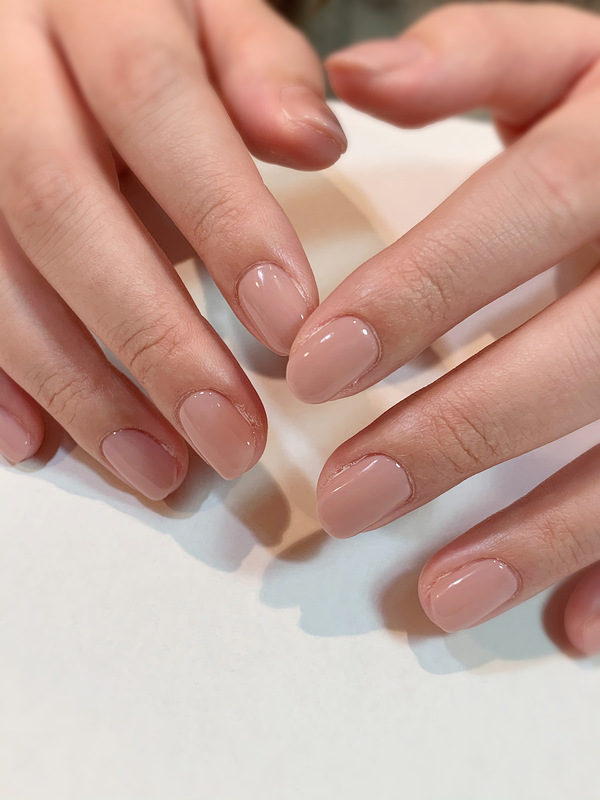 ワンカラーネイル ベージュピンク ショートネイル 門真市のネイルサロン Kiko Nail